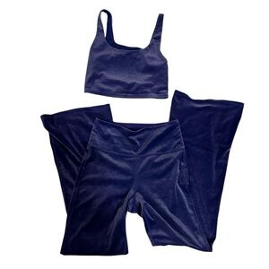 Athleta Navy Blue Boot Cut & Flare Pants and Top Set